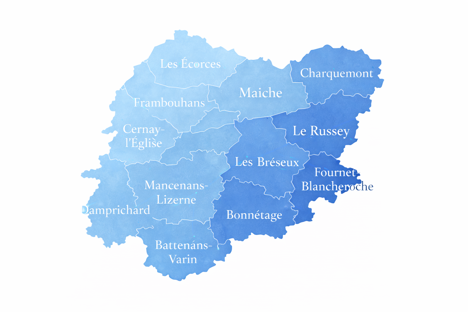 Carte des zones d'intervention